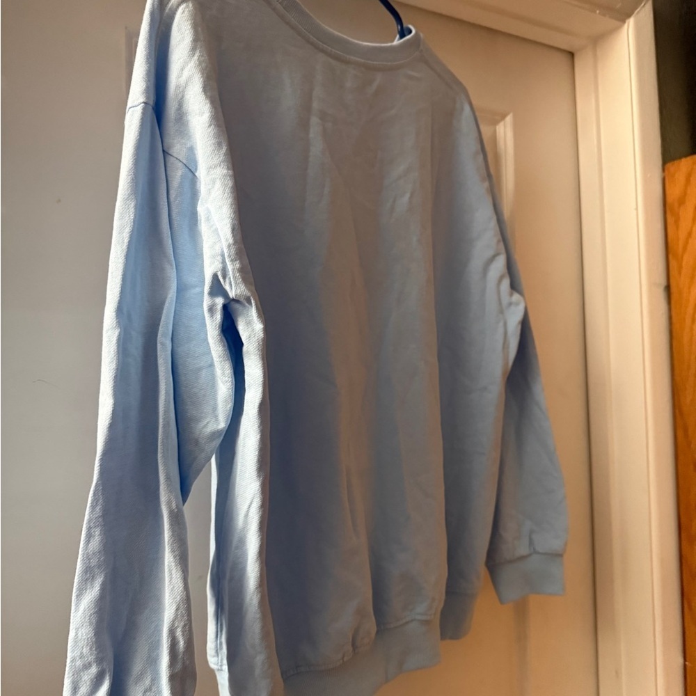 Light Blue Sweatshirt with Dachshund Print Women’s size Large Crew Neck - Picture 5 of 10